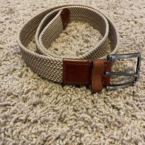 Tommy Bahama Jack Stretch Webbed Belt in Khaki size L/XL Leather